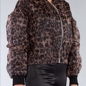 Leopard print fully lined jackets